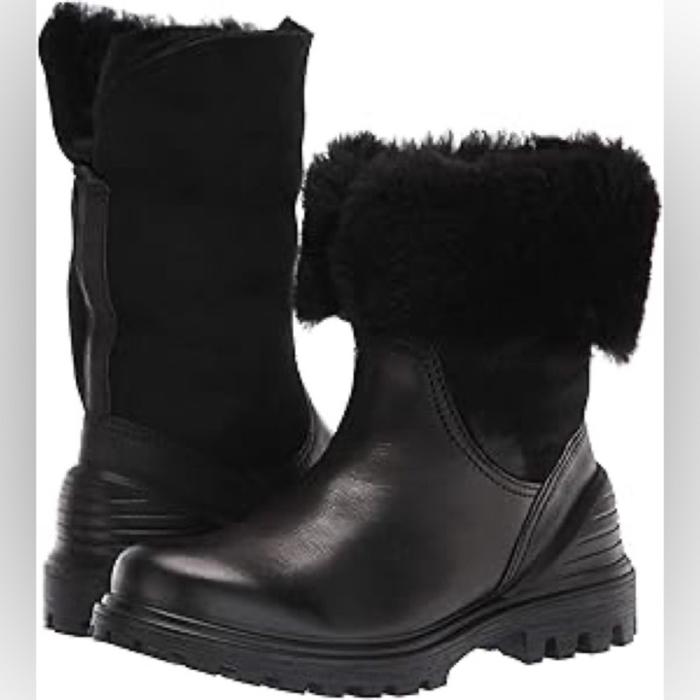 ECCO Women's Tredtray Pull on Shearling Boot Fashion Black Size 10-10.5 (41)